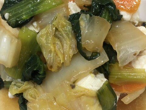 小松菜にんじん白菜のあんかけ豆腐